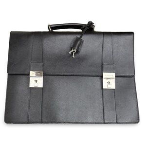 CELINE Vintage Business Bag Leather Black
